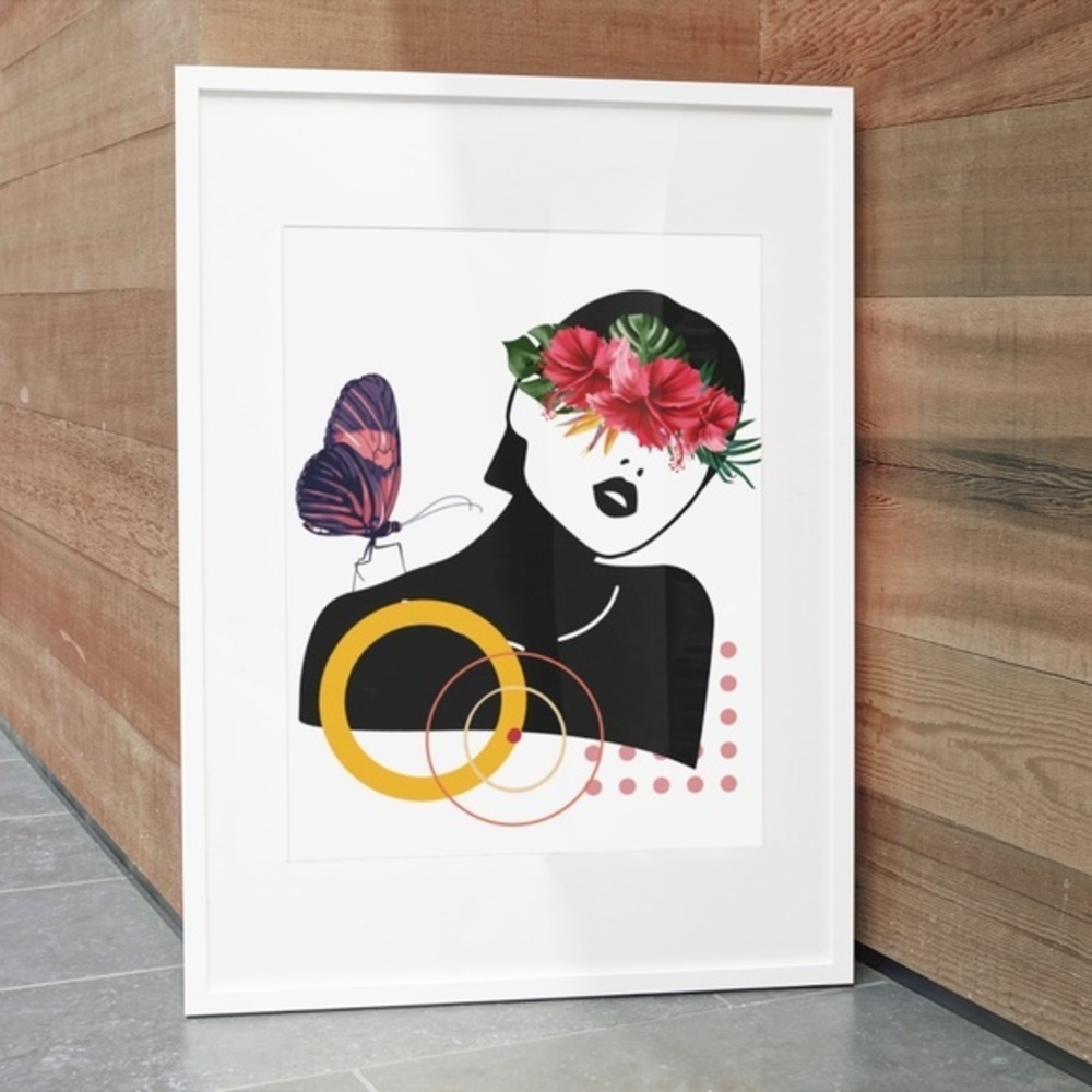 Modern Wall Art Print Tropical Girl Unframed - Picture 8 of 11